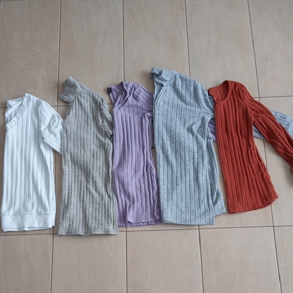 Women's Ribbed Knit Tops - Multi-Color Set - Picture 1 of 16